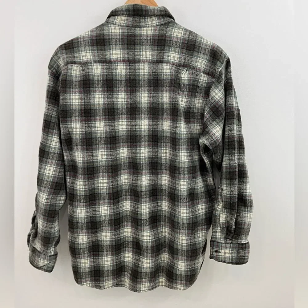 60’s Pendleton Pure Virgin 100% Wool Plaid Shirt Button Heritage Collection - Picture 8 of 8